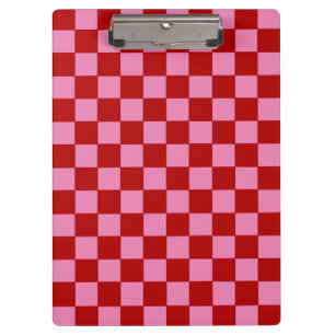 Chequered Red and Hot Pink Clipboard