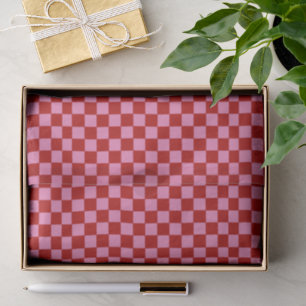Chequered Red and Hot Pink  Tissue Paper