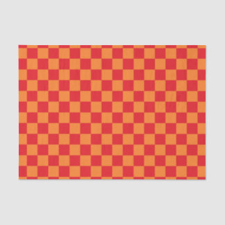Chequered Red and Orange Tissue Paper
