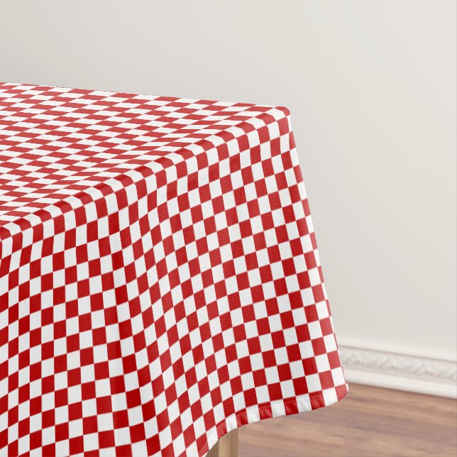Chequered-Red and White-52x70 COTTON TABLECLOTH (In Situ)
