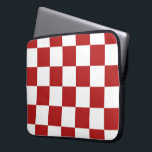 Chequered Red and White Laptop Sleeve<br><div class="desc">Cool classic red and white chequered pattern is made of rows of alternating white and red squares. Feel free to customise the product to make it your own. Digitally created 9000 x 6000 pixel image. Copyright ©2013 Claire E. Skinner, All rights reserved. To see this design on other items, click...</div>