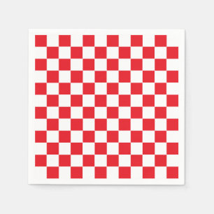 Chequered Red and White Napkin