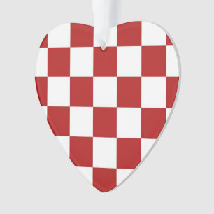 Chequered Red and White Ornament