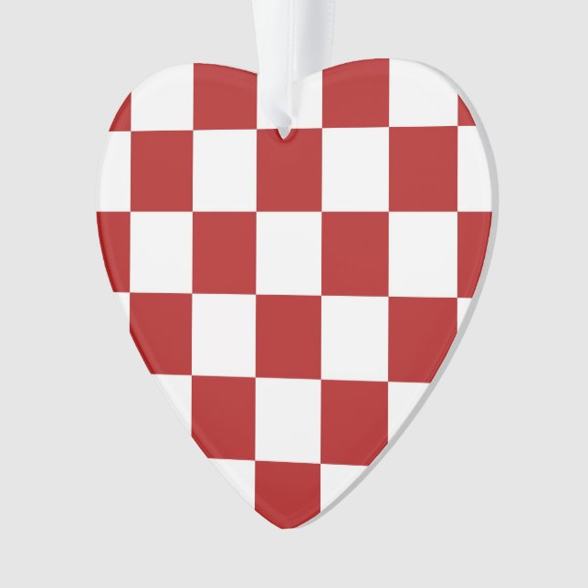Chequered Red and White Ornament (Front)