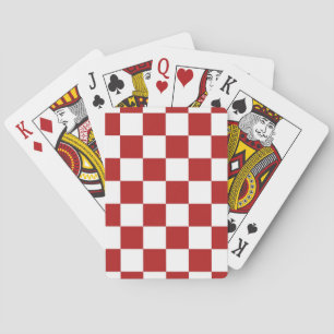 Chequered Red and White Playing Cards