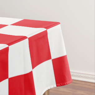 Chequered Red and White Tablecloth