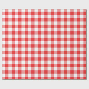 Chequered red and white wrapping paper