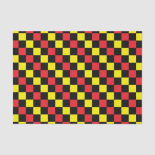 Chequered Red, Black and Yellow Tissue Paper