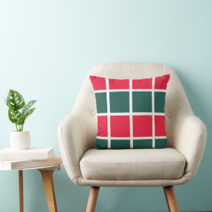 Chequered Red Green Chequered Cushion