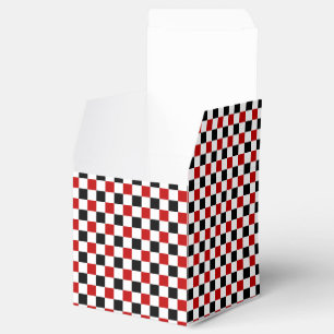 Chequered Red-white-black-Square Favour Box