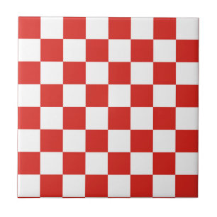 chequered red white tile