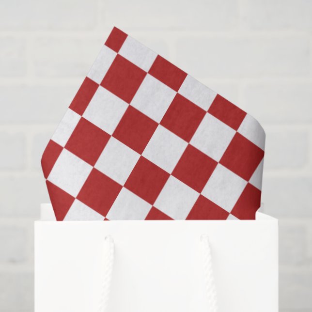 Chequered Red White Tissue Paper (Gift Bag)