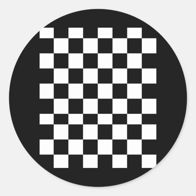 Chequered Repeating Chess And Checkers Pattern Classic Round Sticker (Front)