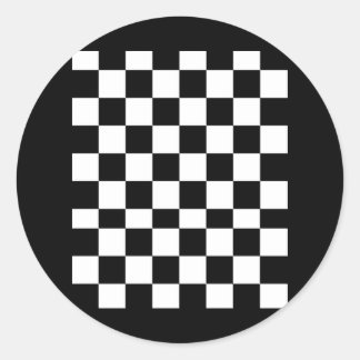 Chequered Repeating Chess And Checkers Pattern Classic Round Sticker