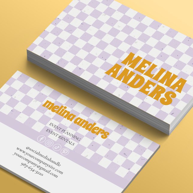 Chequered Retro  Business Card (Creator Uploaded)