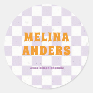 Chequered Retro Classic Round Sticker