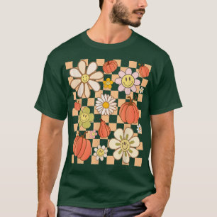 Chequered Retro Fall Autumn Season Pumpkin Spice F T-Shirt
