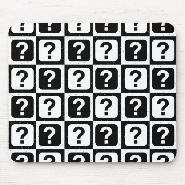 Chequered Riddle Question Mark Pattern Design  Mouse Mat (Front)