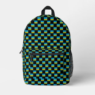 Chequered Rwanda Flag Pattern  Printed Backpack