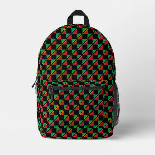 Chequered Saint Kitts and Nevis Flag Pattern Printed Backpack