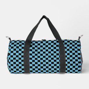 Chequered Saint Lucia Flag Pattern Duffle Bag