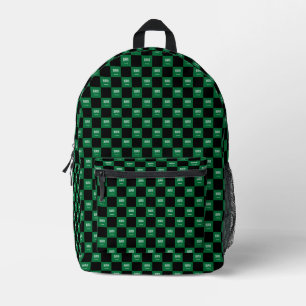Chequered Saudi Arabia Flag Pattern  Printed Backpack