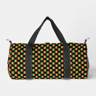 Chequered Senegal Flag Pattern Duffle Bag