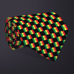 Chequered Senegal Flag Pattern Tie