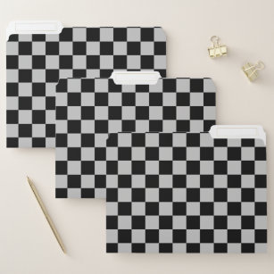 Chequered Silver and Black File Folder