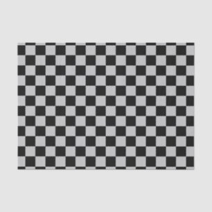 Chequered Silver and Black Tissue Paper