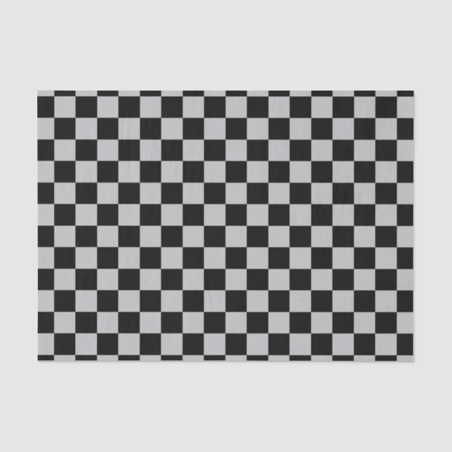 Chequered Silver and Black Tissue Paper (Front)
