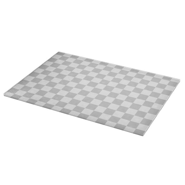 Chequered Silver and White Cutting Board (Corner)