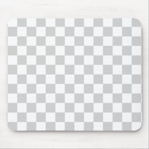 Chequered Silver and White Mouse Mat