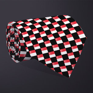 Chequered Singapore Flag Pattern Tie