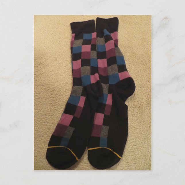 Chequered Socks Postcard (Front)