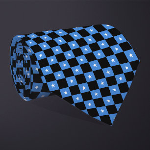 Chequered Somalia Flag Pattern Tie
