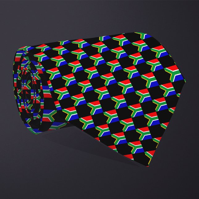 Chequered South Africa Flag Pattern  Tie (Creator Uploaded)