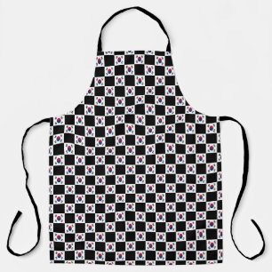 Chequered South Korea Flag Pattern Apron