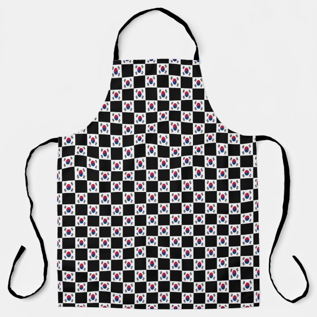 Chequered South Korea Flag Pattern  Apron (Front)