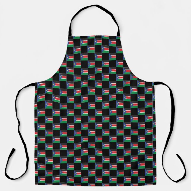 Chequered South Sudan Flag Pattern  Apron (Front)