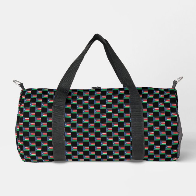 Chequered South Sudan Flag Pattern  Duffle Bag (Front)