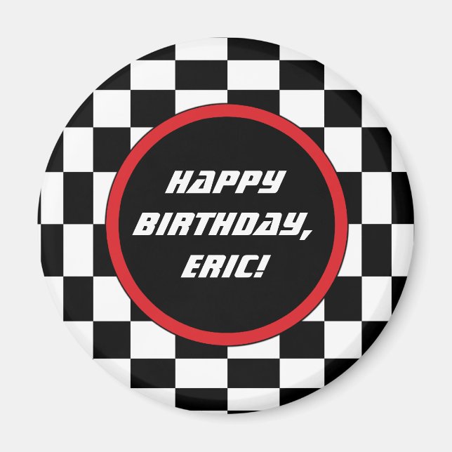 Chequered Square Magnet (Front)