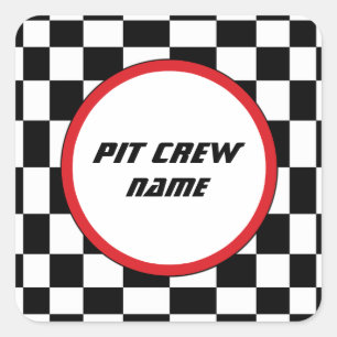 Chequered Square Party Guest Name Stickers