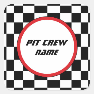 Chequered Square Party Guest Name Stickers