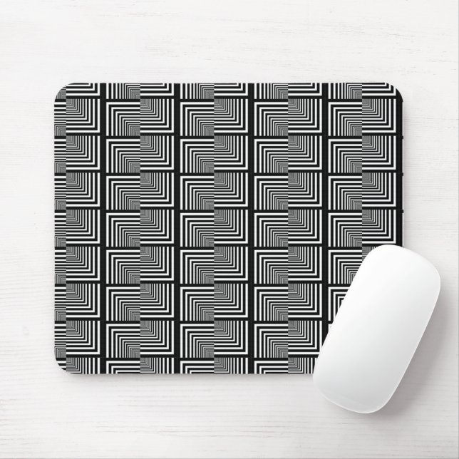 Chequered Square Seamless Chequerboard Optical Par Mouse Mat (With Mouse)