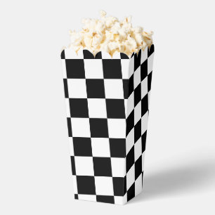 Chequered squares Black and White geometric retro Favour Box