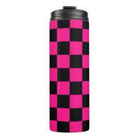 Chequered squares hot pink black geometric retro