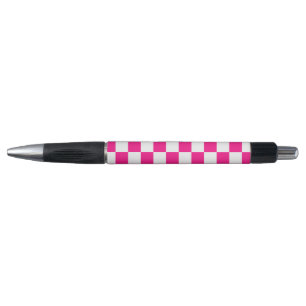 Chequered squares hot pink white geometric retro