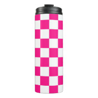 Chequered squares hot pink white geometric retro