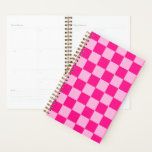 Chequered squares light hot pink geometric retro planner<br><div class="desc">Chequered squares light hot pink geometric retro pattern gift. Cool retro chequered geometric square pattern. Vintage tile hot pink modern chequered for her.</div>